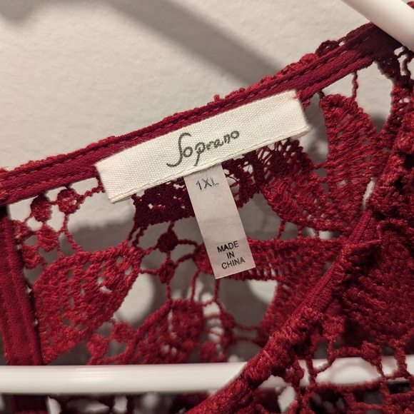 1X Knee Length Red Dress - Picture 2 of 4